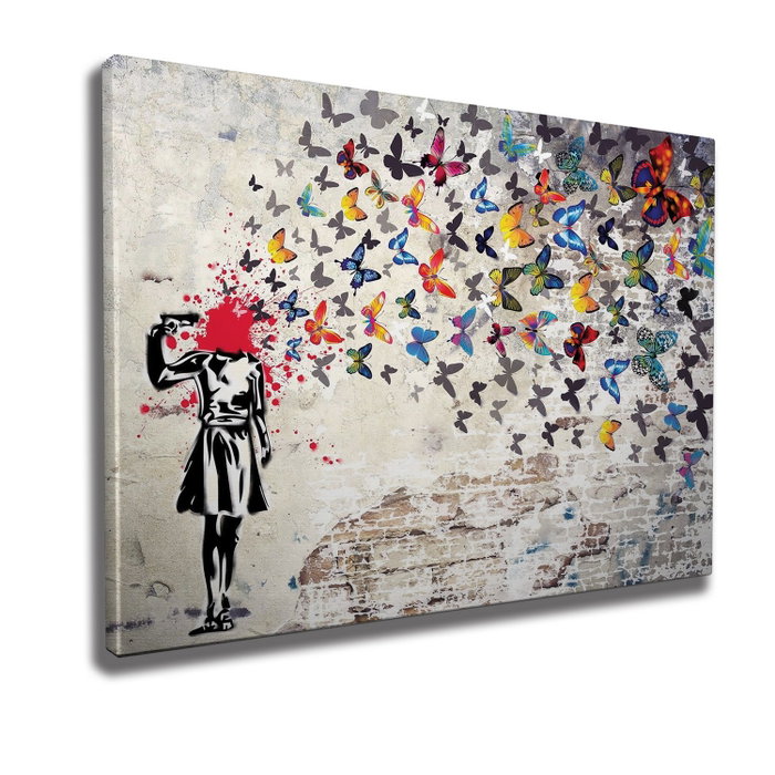 Wallity WY51 Banksy Lienzo Decorativo Enmarcado 50 x 70 cm Wallity WY51 Banksy Lienzo Decorativo Enmarcado 50 x 70 cm